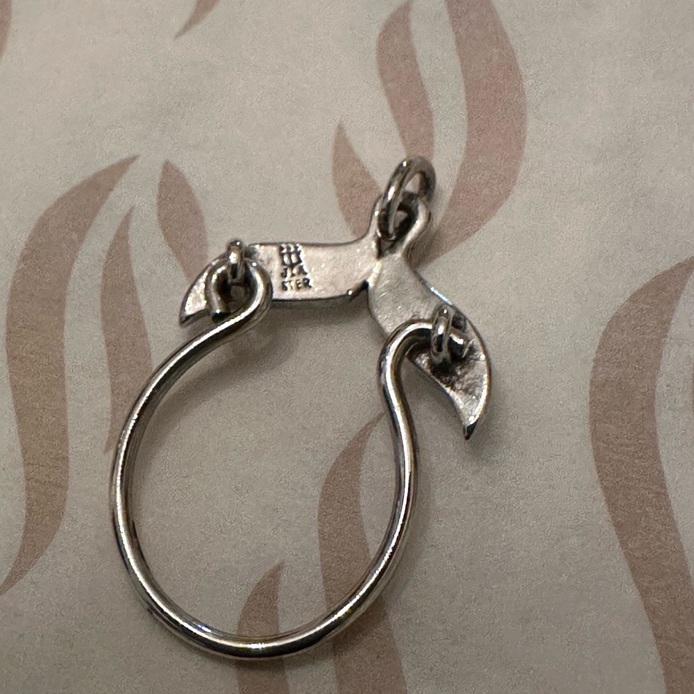 Vintage RETIRED James Avery Whale Tail Charm Holder Sterling Silver - Picture 2 of 5
